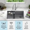 30&rdquo; Granite Composite Workstation Kitchen Sink Undermount Single Bowl with WorkFlow&trade; Ledge and Accessories in Dark Grey